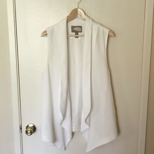 White Sleeveless Blazer Style Vest Forever21